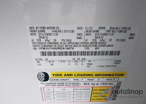 2024 Ford Expedition Xlt from USA, damaged, VIN 1FMJU1H80REA14078